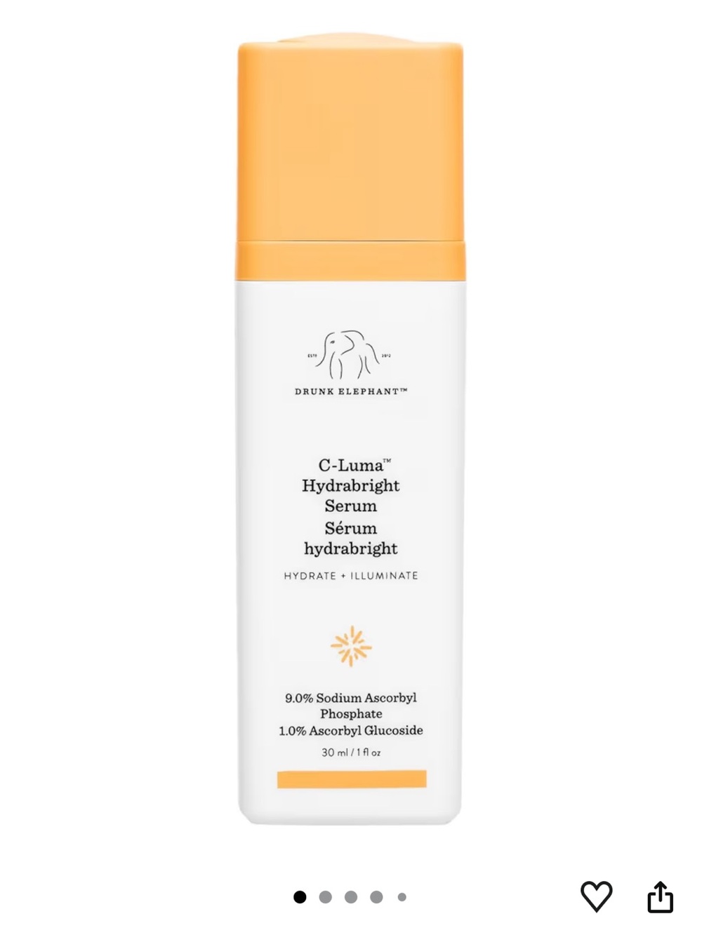 Drunk Elephant C‑Luma Hydrabright Serum | New | 30 ml / 1 oz